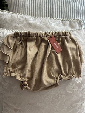 Milkbarn Stylish Ruffle 12-18 months Tan Bloomers